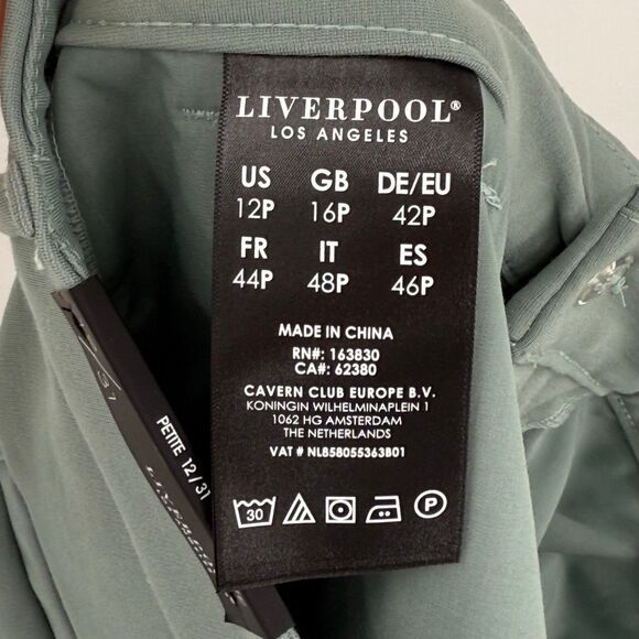 Liverpool Los Angeles Kelsey Knit Trouser Pant Sea Green Women 12/31 Petite NWT - Picture 7 of 10